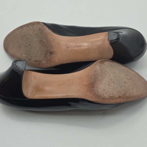 Salvatore Ferragamo Black Heels with Gold Trim - Picture 12 of 12